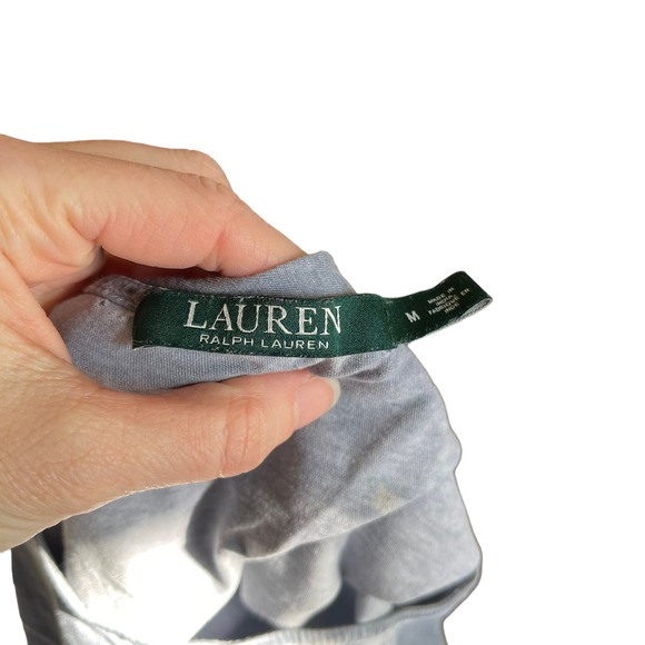 Women's distressed Ralph Lauren grey sleeveless shirt with, white red logo front - Picture 5 of 8